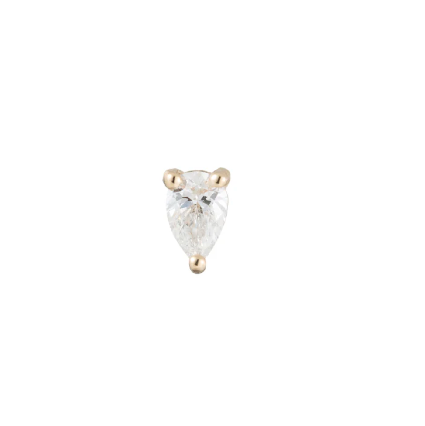 Tiny Diamond Pear Single Stud Earring