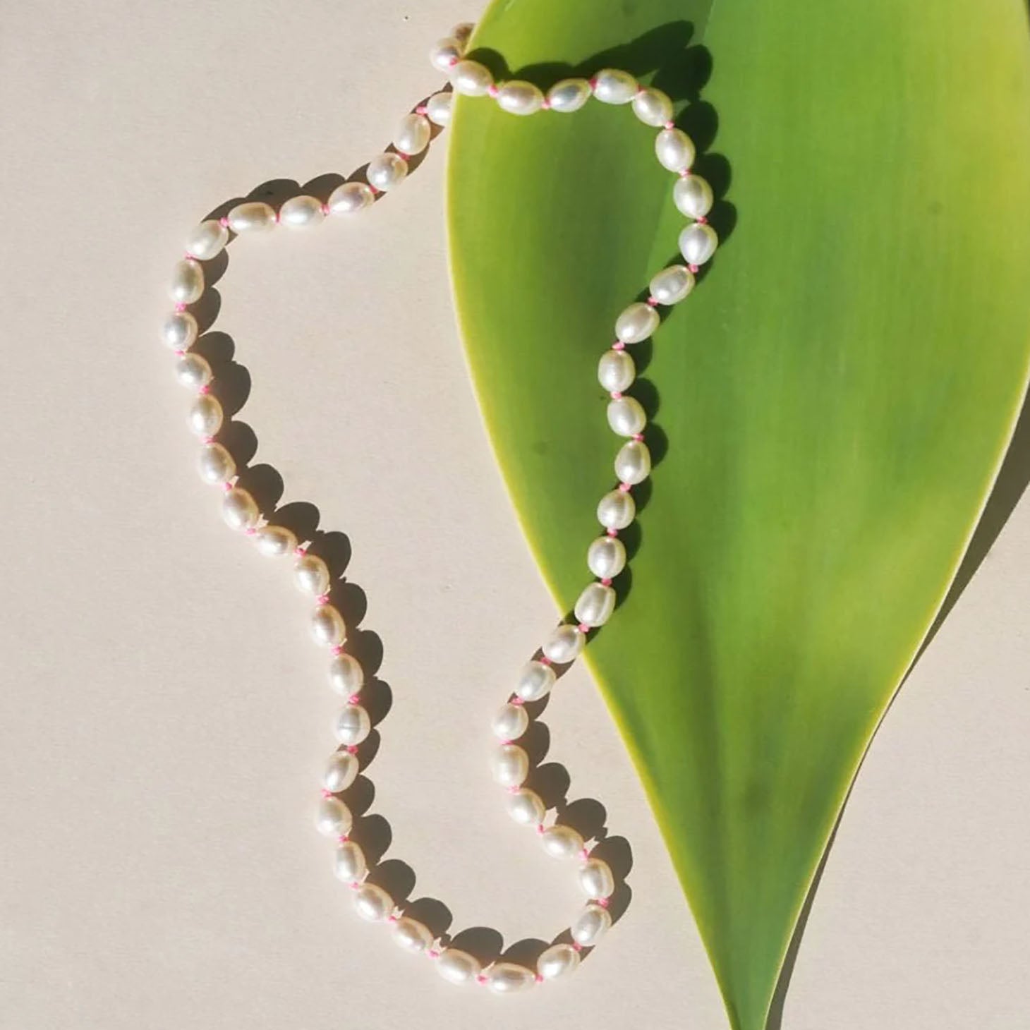 Neon Pink Cluster Pearl Necklace
