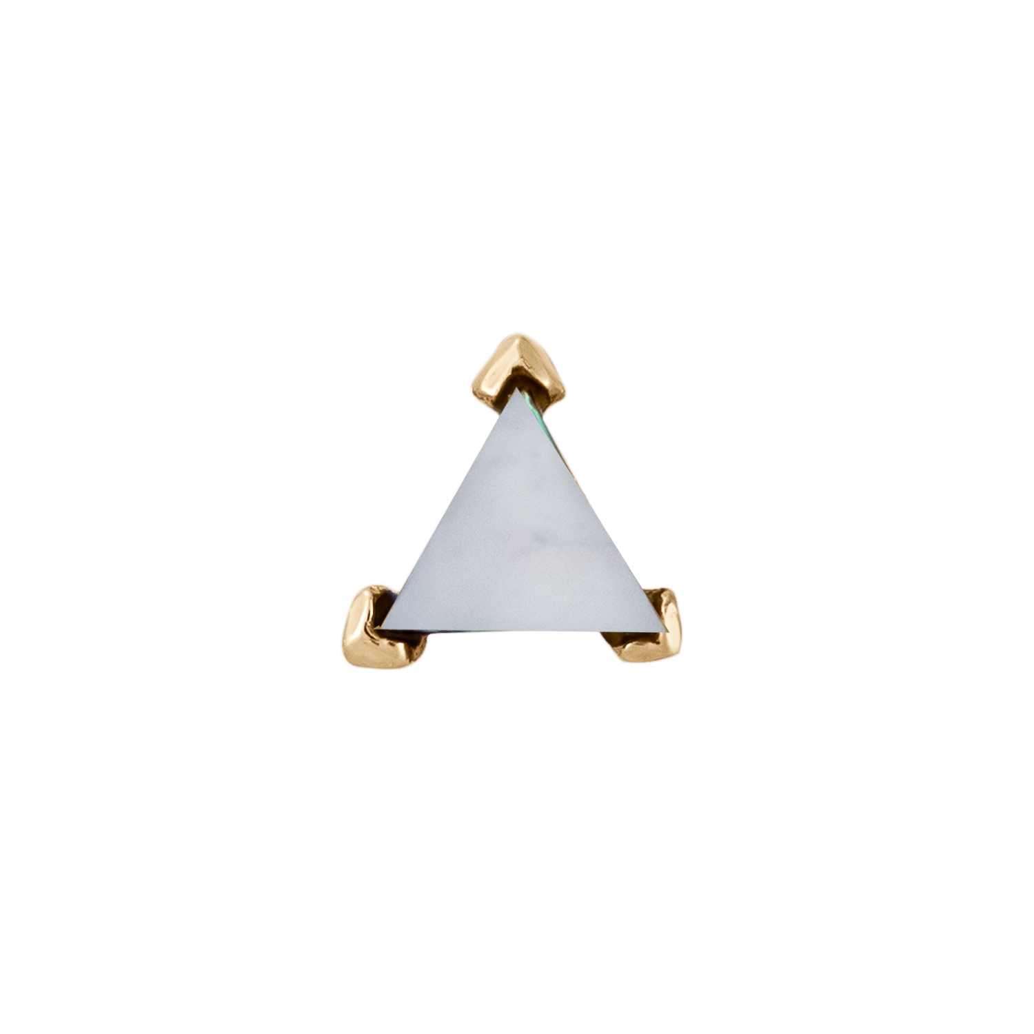 Mini Mother of Pearl Triangle Claw Single Stud Earring