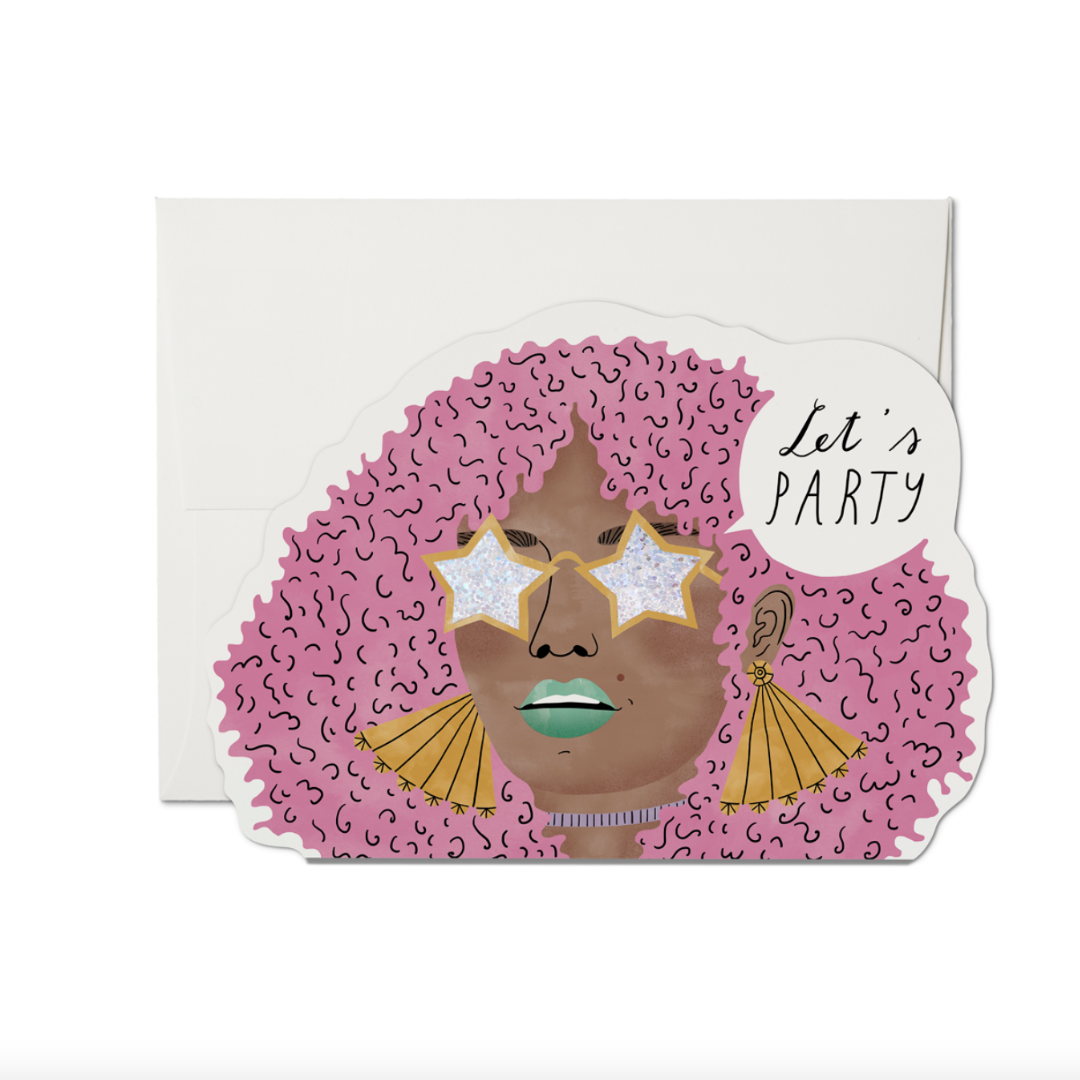Disco Glam 'Let's Party' Greeting Card