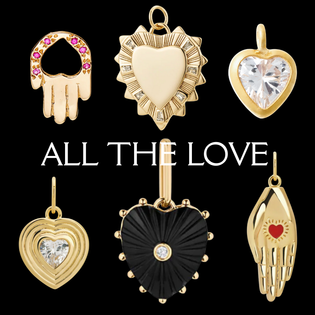 All The Love Valentine's Day edit featuring heart charms of varying shapes and sizes.