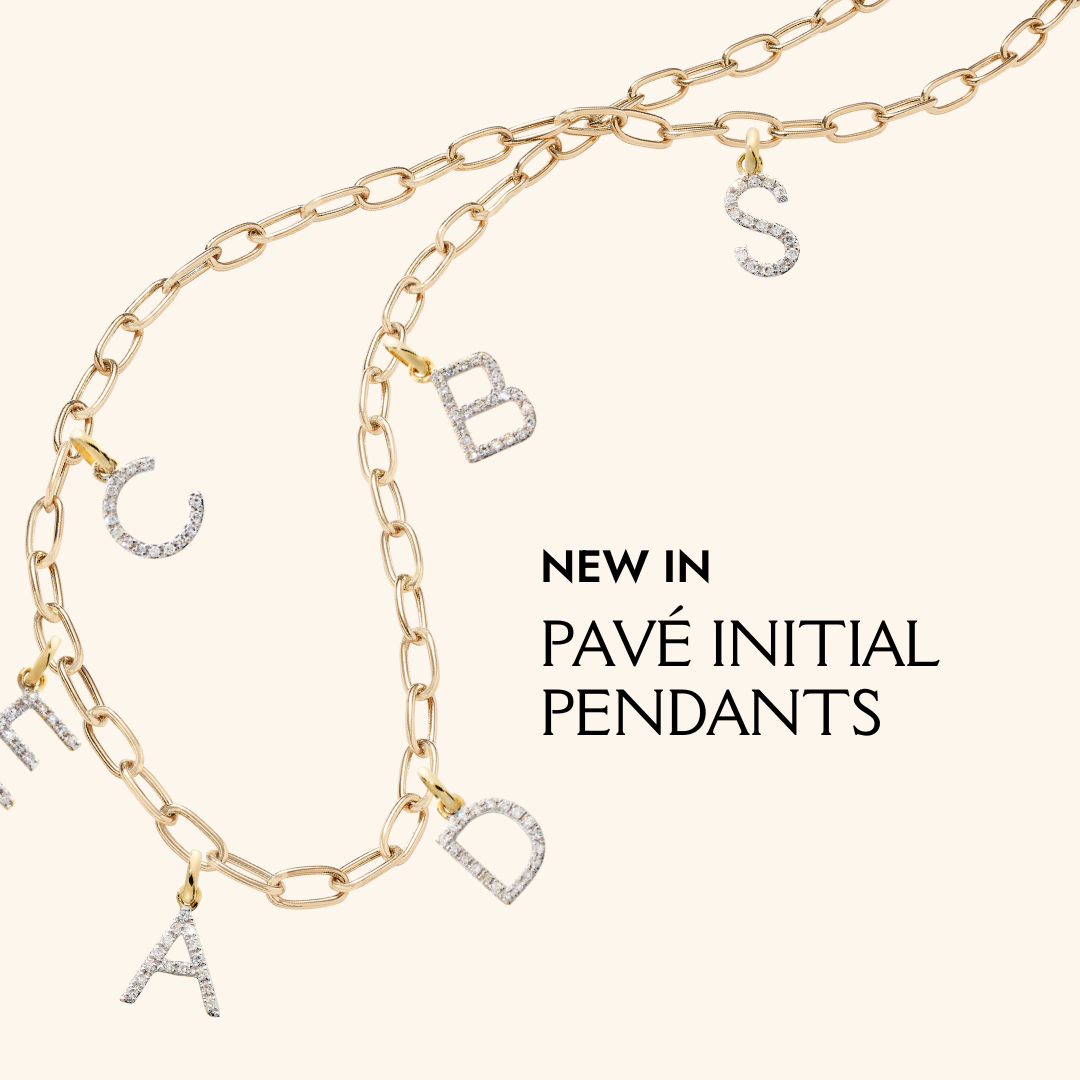 New In: Pavé Initial Pendants