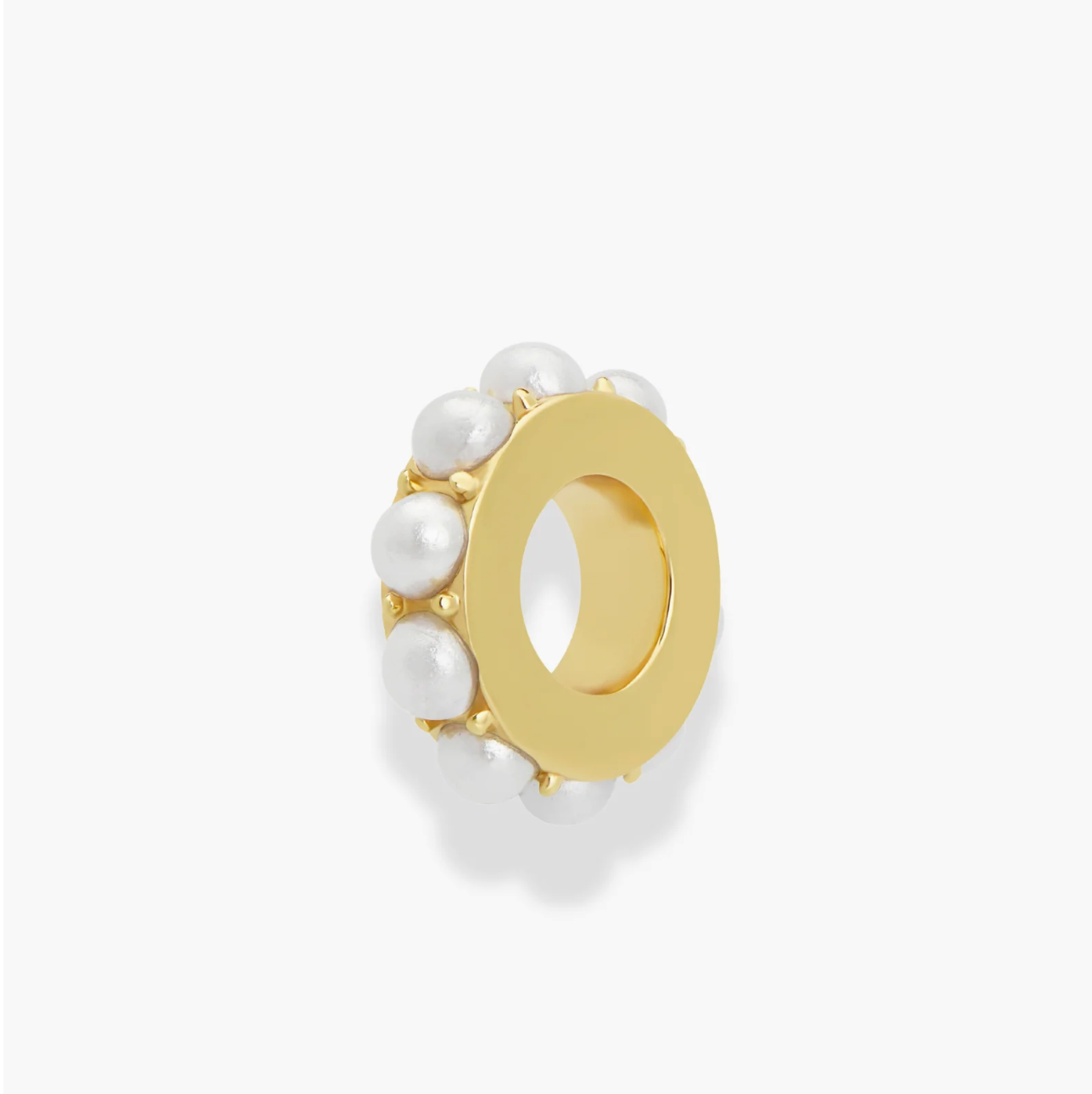 Gold Plate Pearl Spacer Bead on white background