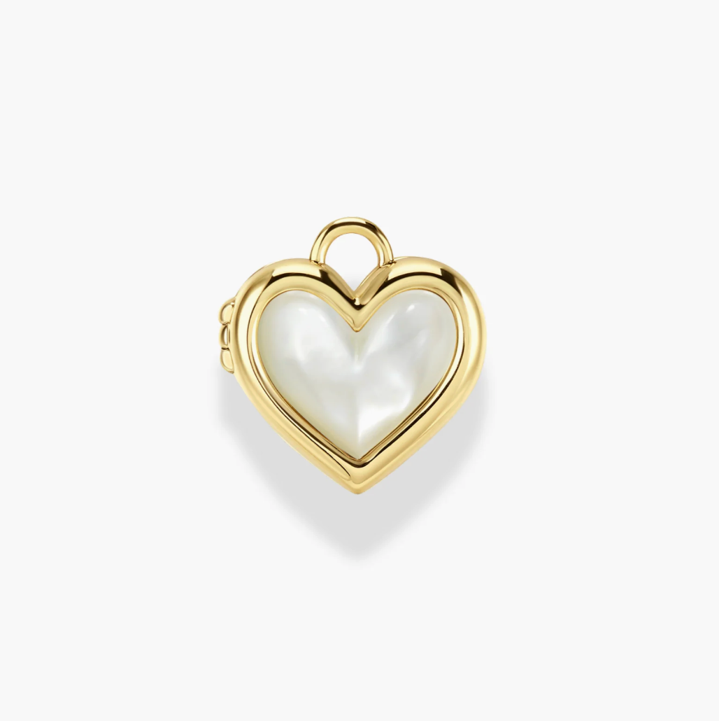 Heart Locket with Mother Of Pearl Inlay on white background