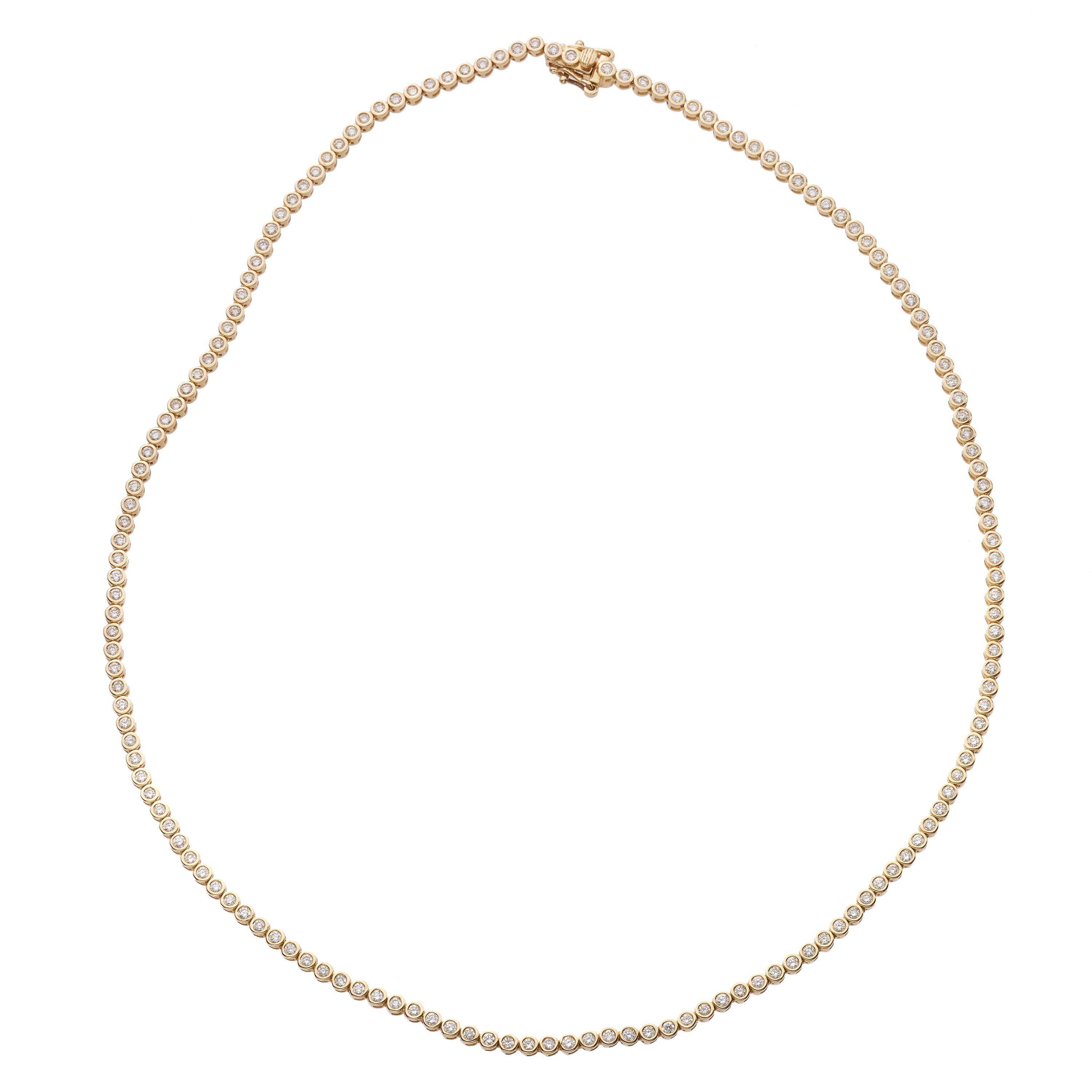 Bezel Set Diamond Tennis Necklace