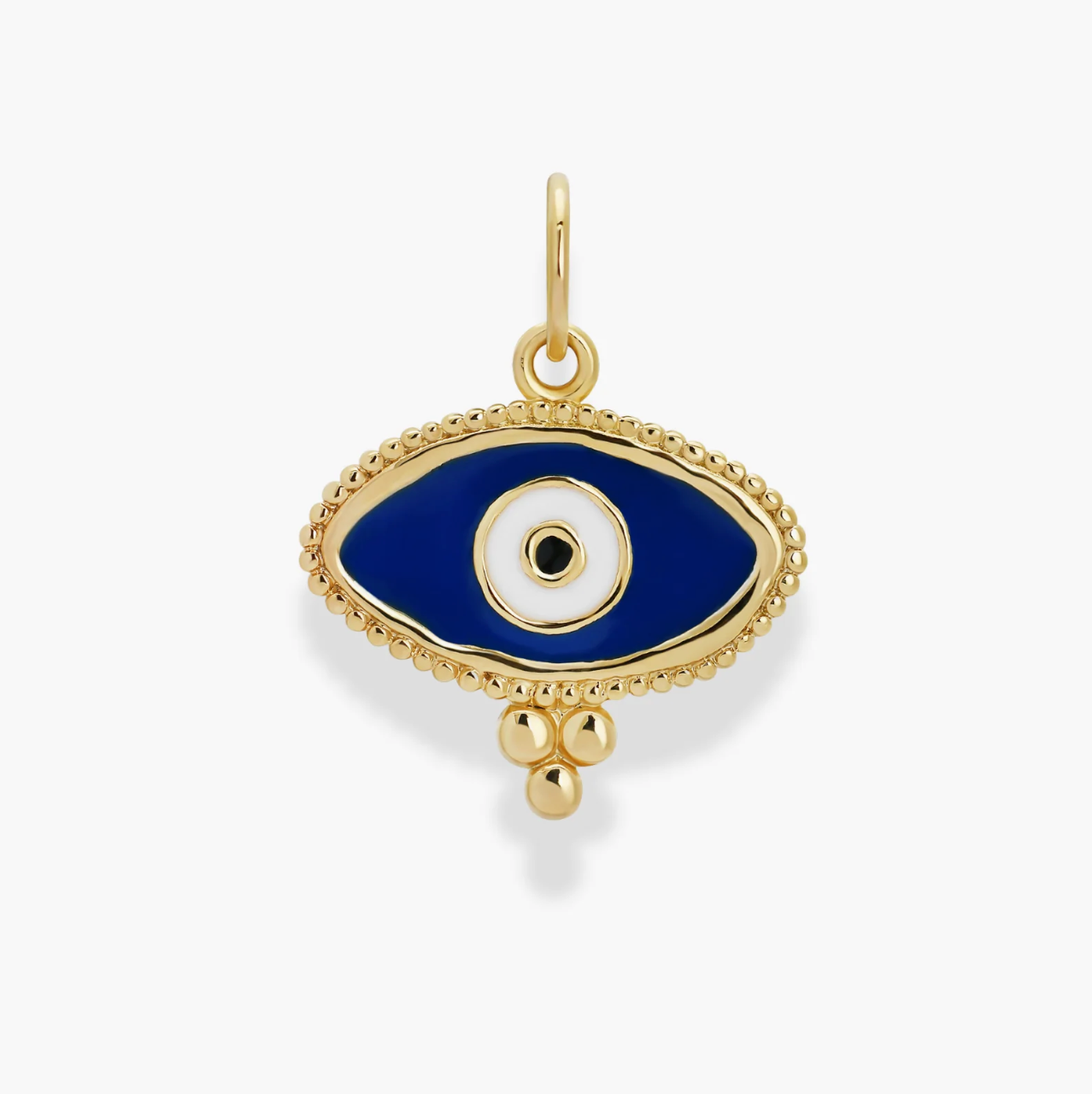 Gold plated evil eye charm enameled