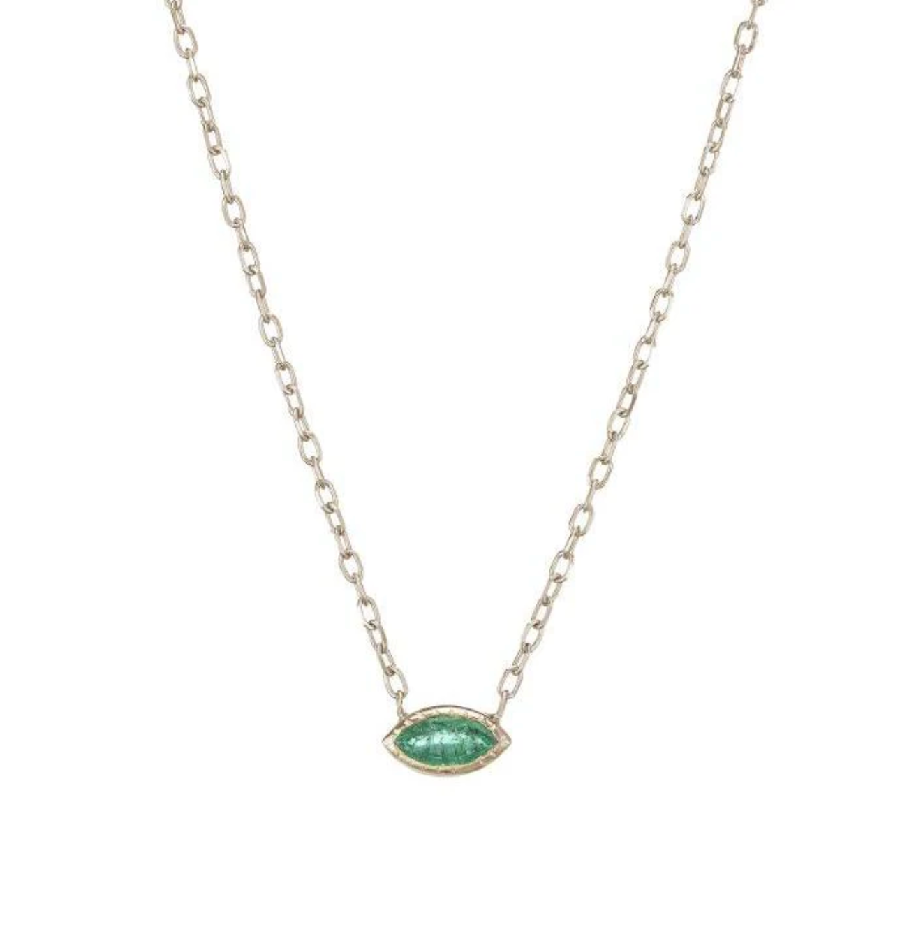 The Marquise Emerald Necklace is one of our new favorite layering necklaces. Just a small but vibrant pop of color. It's fresh, it's elegant and it's stunning.