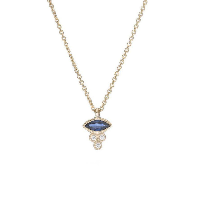 Marquise Sapphire & Diamond Crown Necklace
