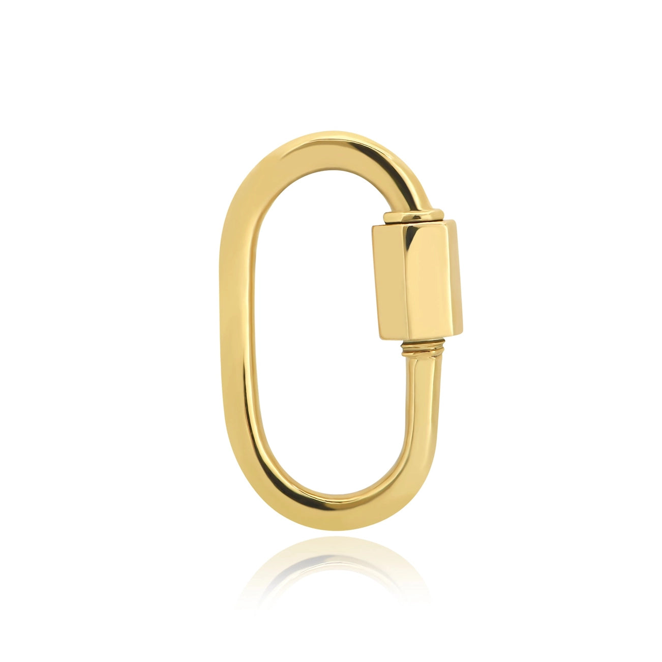 Gold ring with a lock design on a white background
