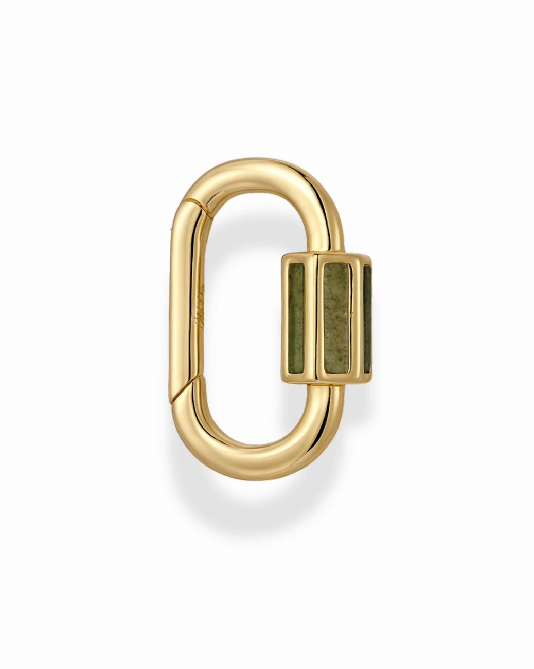Gold lock-shaped jewelry on a white background