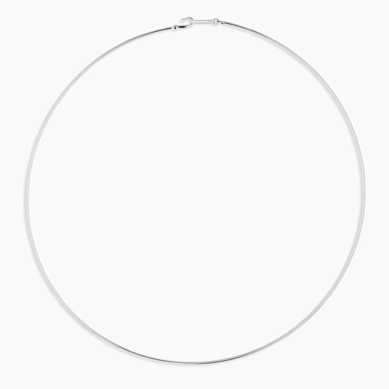 Silver necklace on a white background