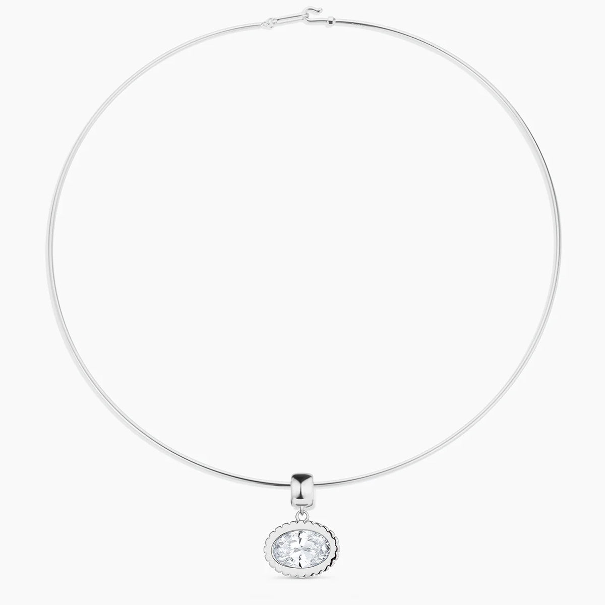 Rhodium Nova Oval Charm | Brave Daughters