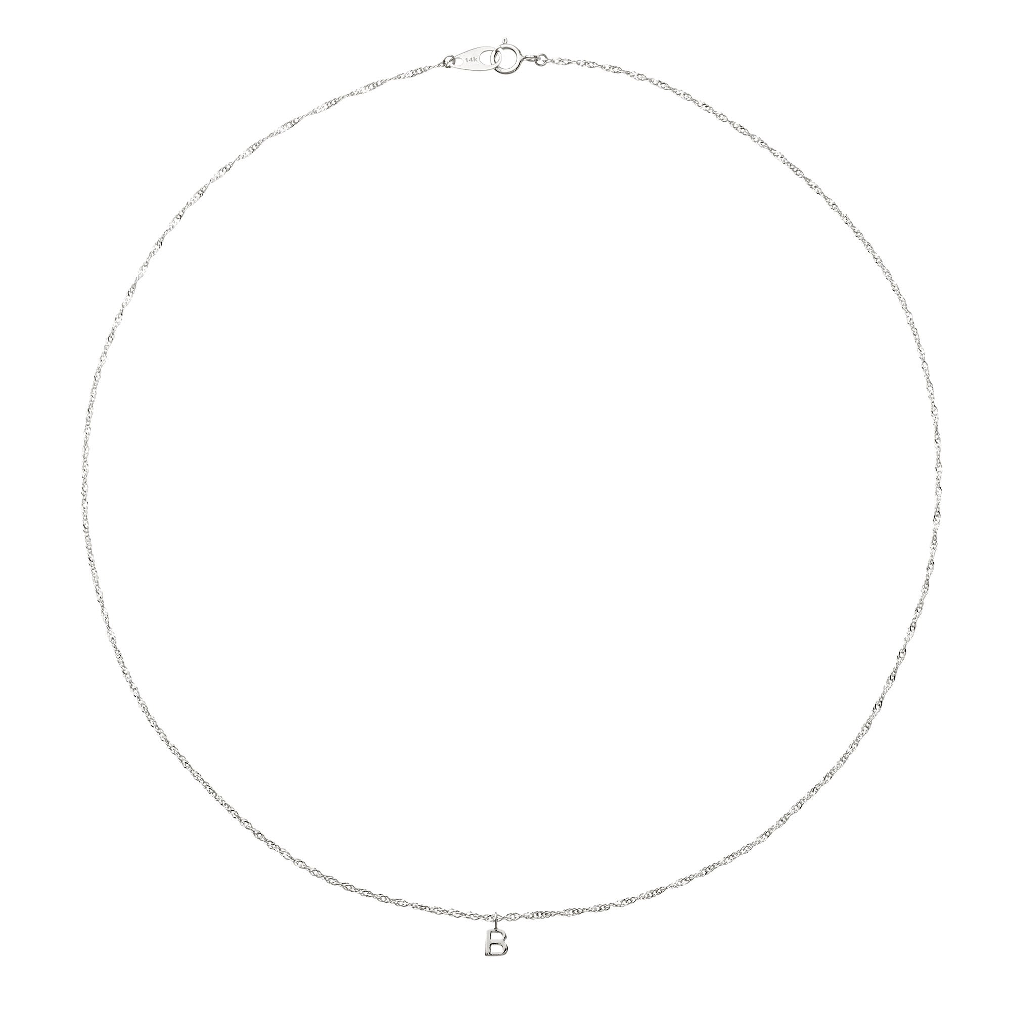 Silver necklace on a white background