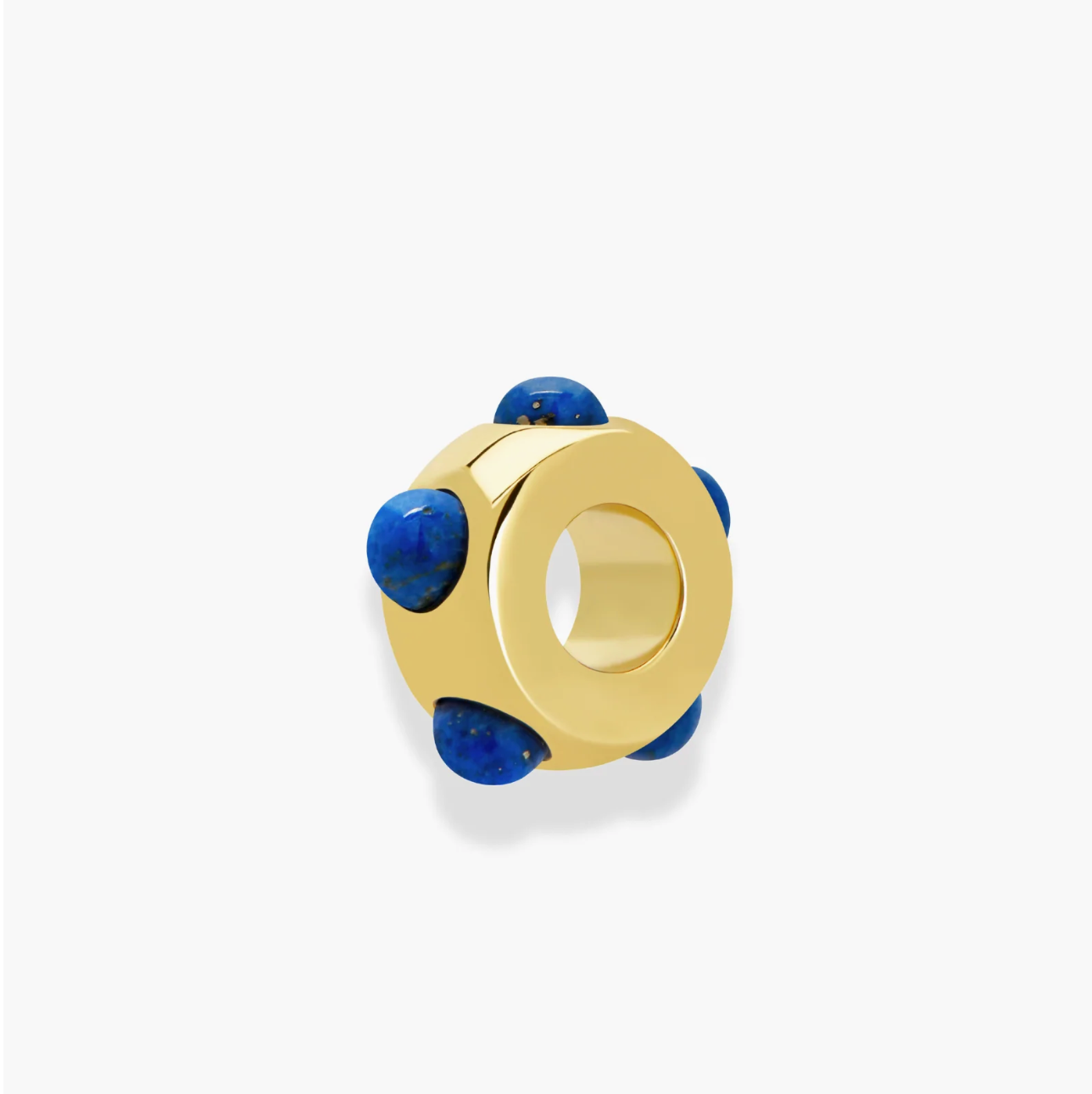 gold plated spacer bead with lapis lazuli stones