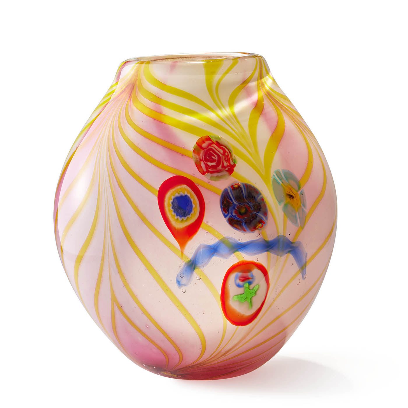 Vintage Murano Floral Glass Vase