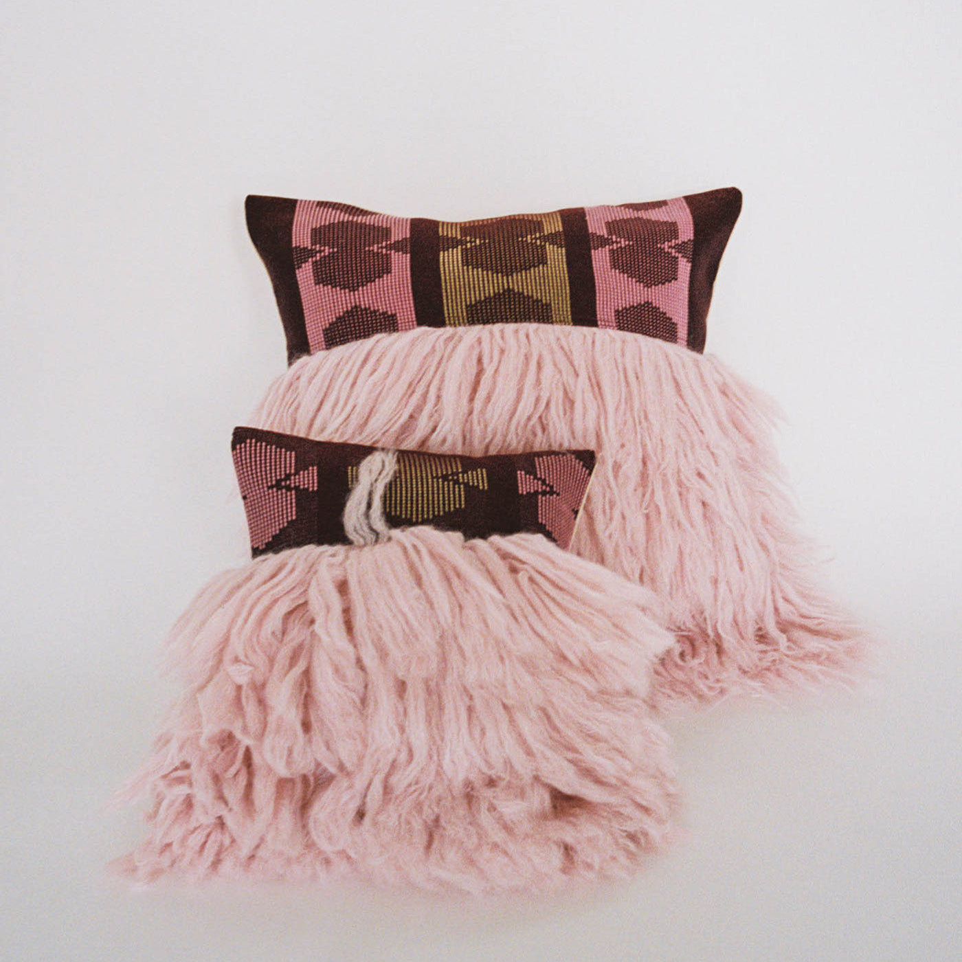 Textured Pink Geometric Throw Pillow