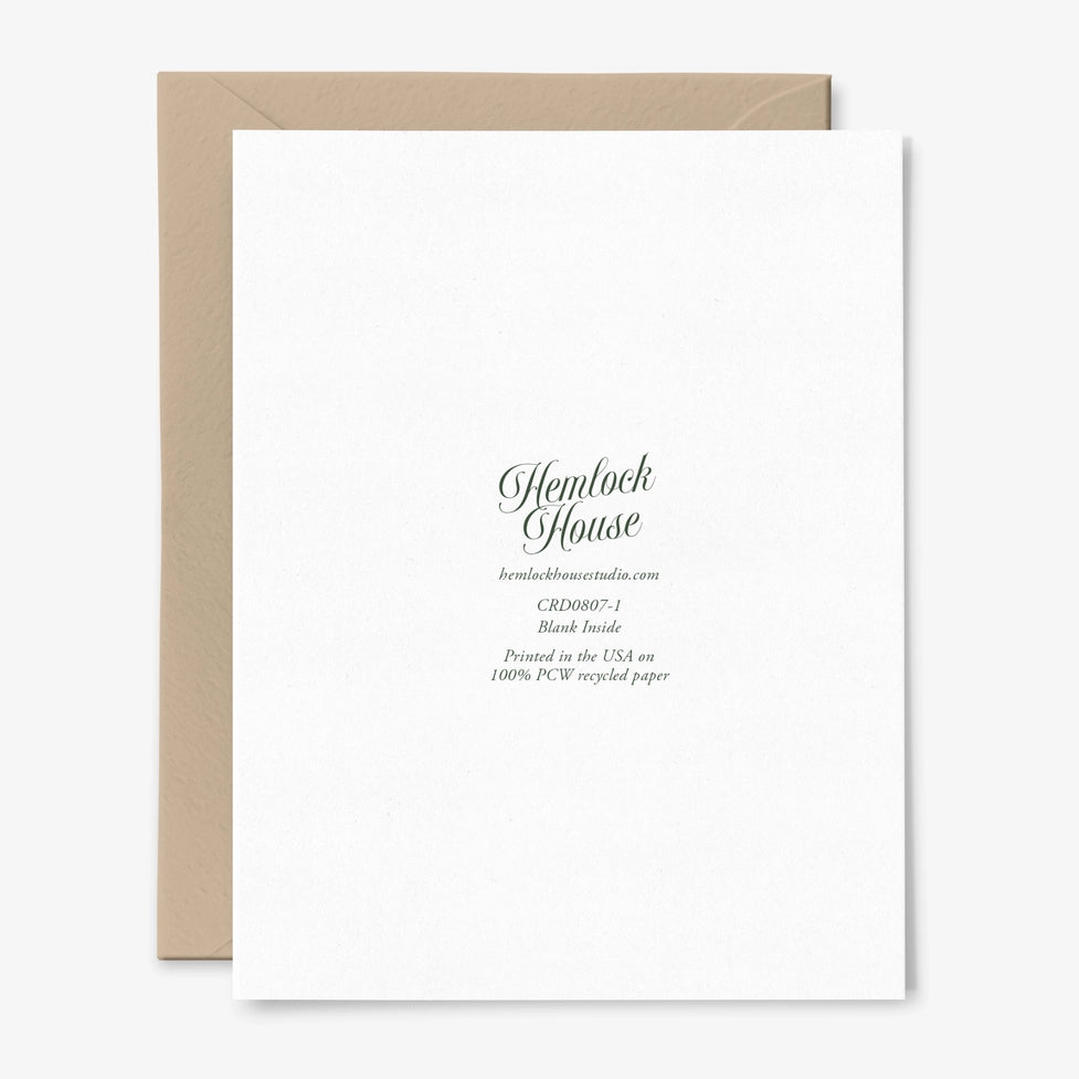 Framed paper with 'Hemlock House' branding on a white background