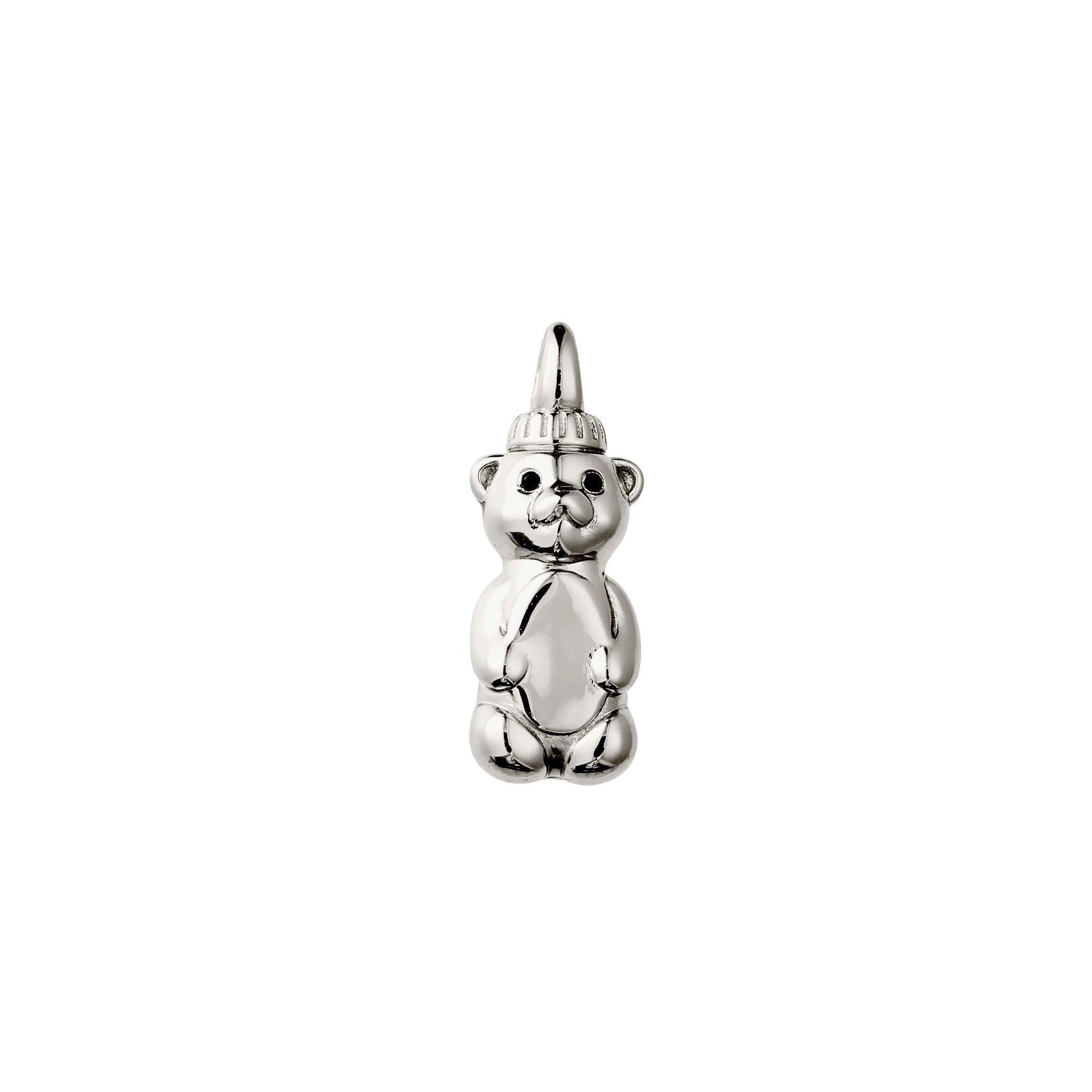silver honeybear charm on white background