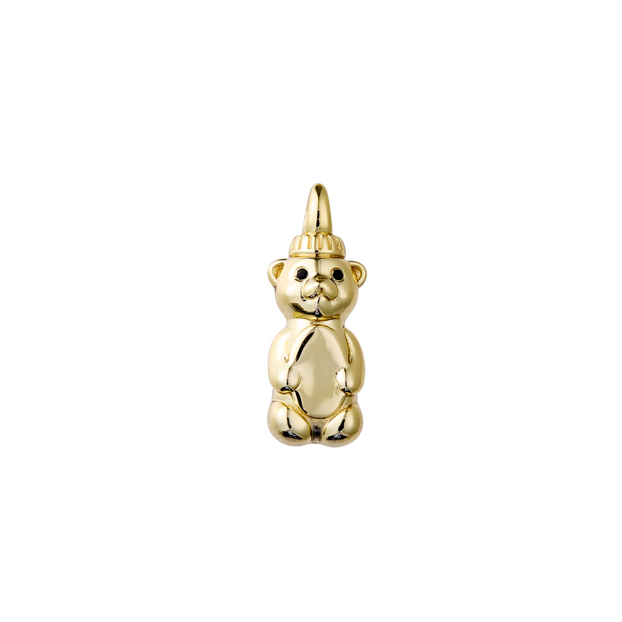 gold honey bear charm on white background