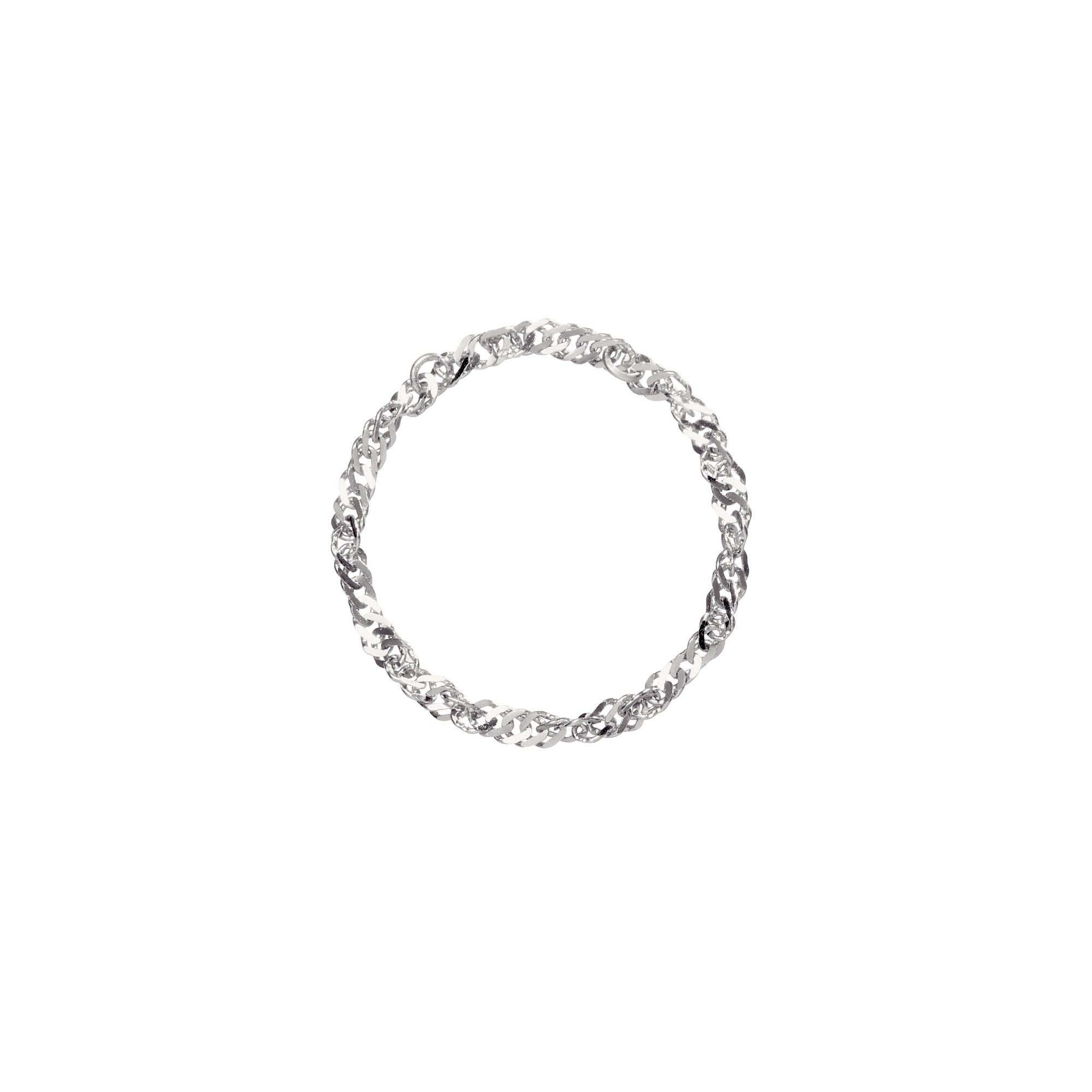 A solid white thick helix link chain ring shown on a plain white background.