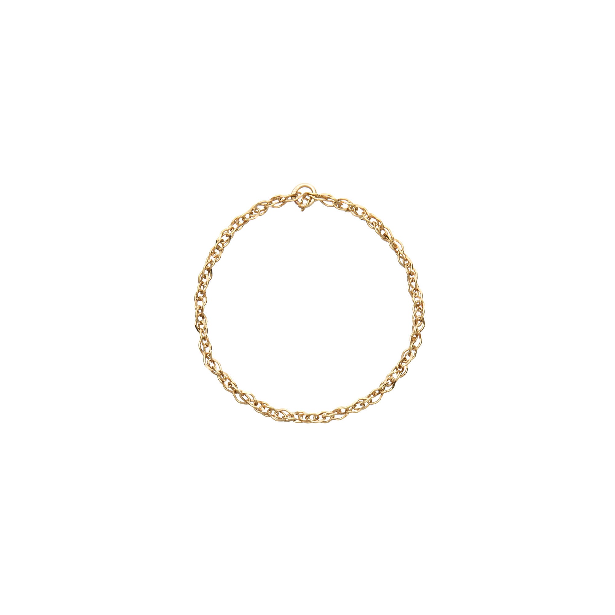A solid thin thick helix link chain ring shown on a plain white background.