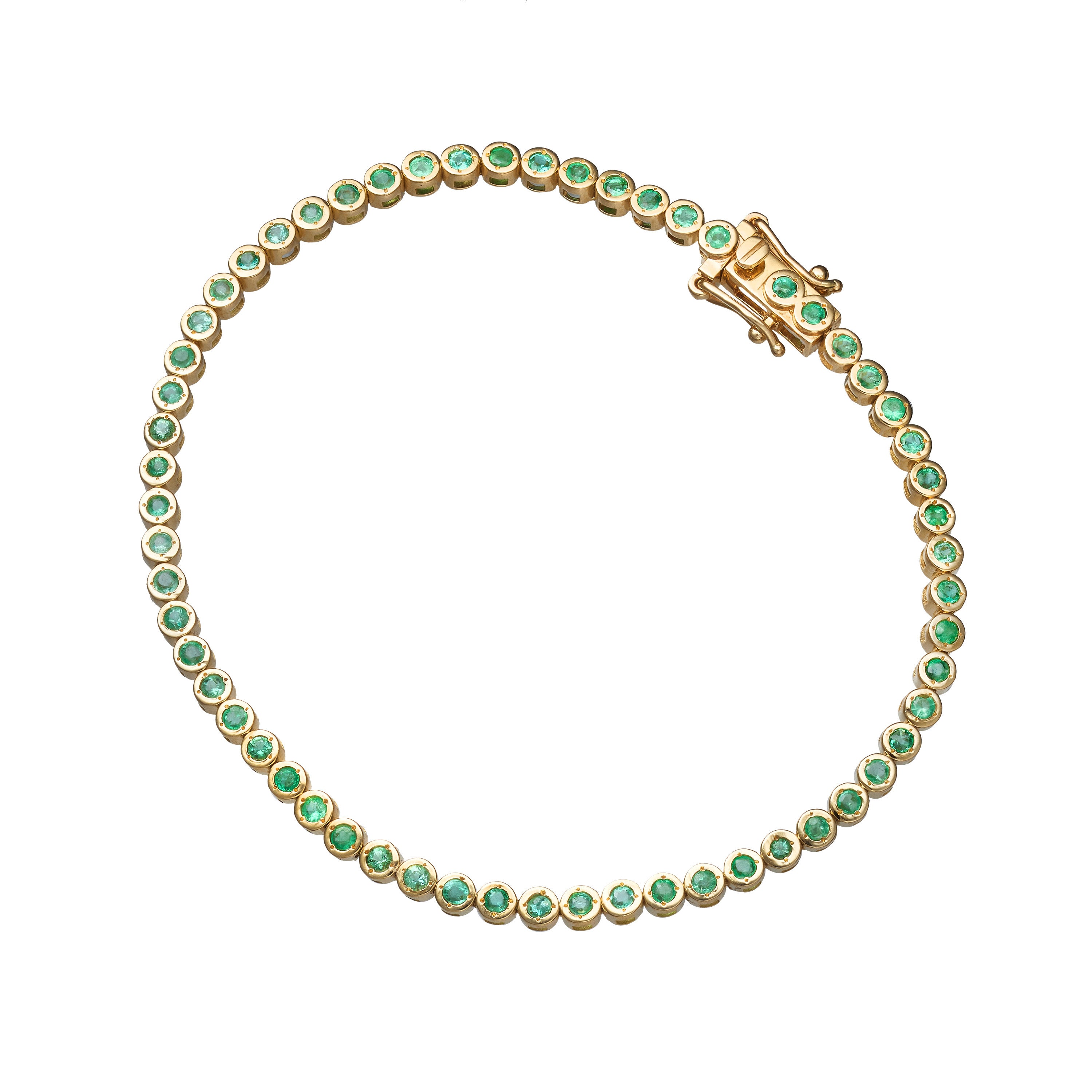 Bezel Set Emerald Tennis Bracelet