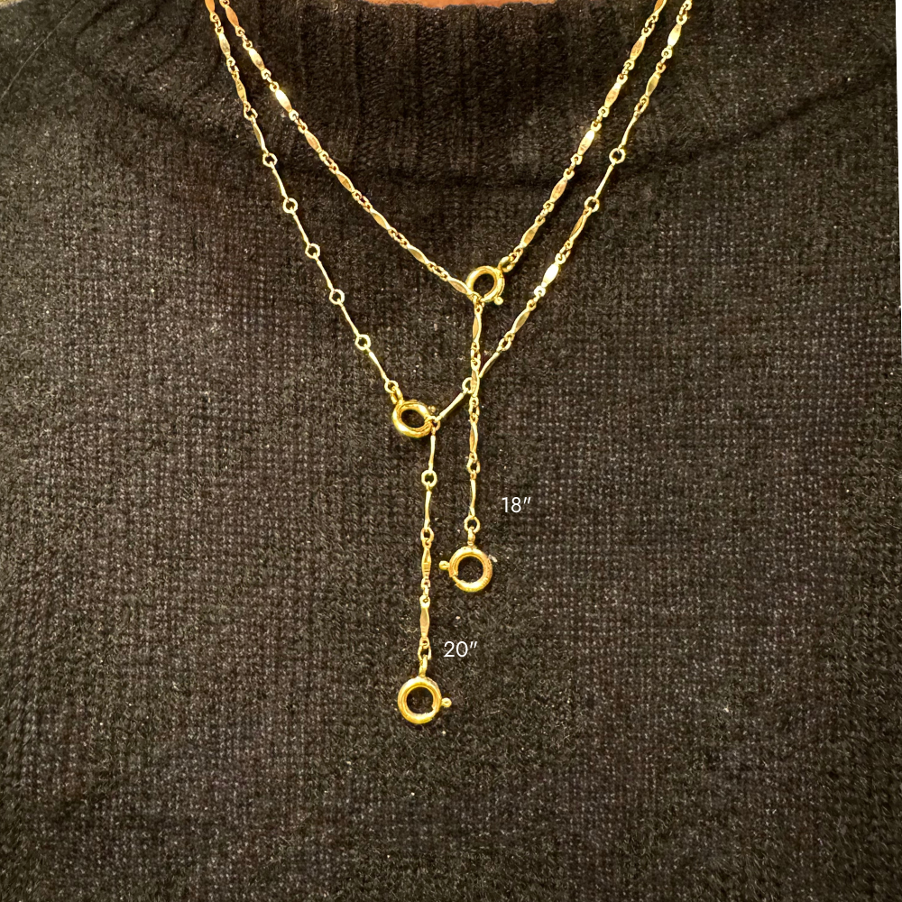 Gold Fill Bar Chain Lariat