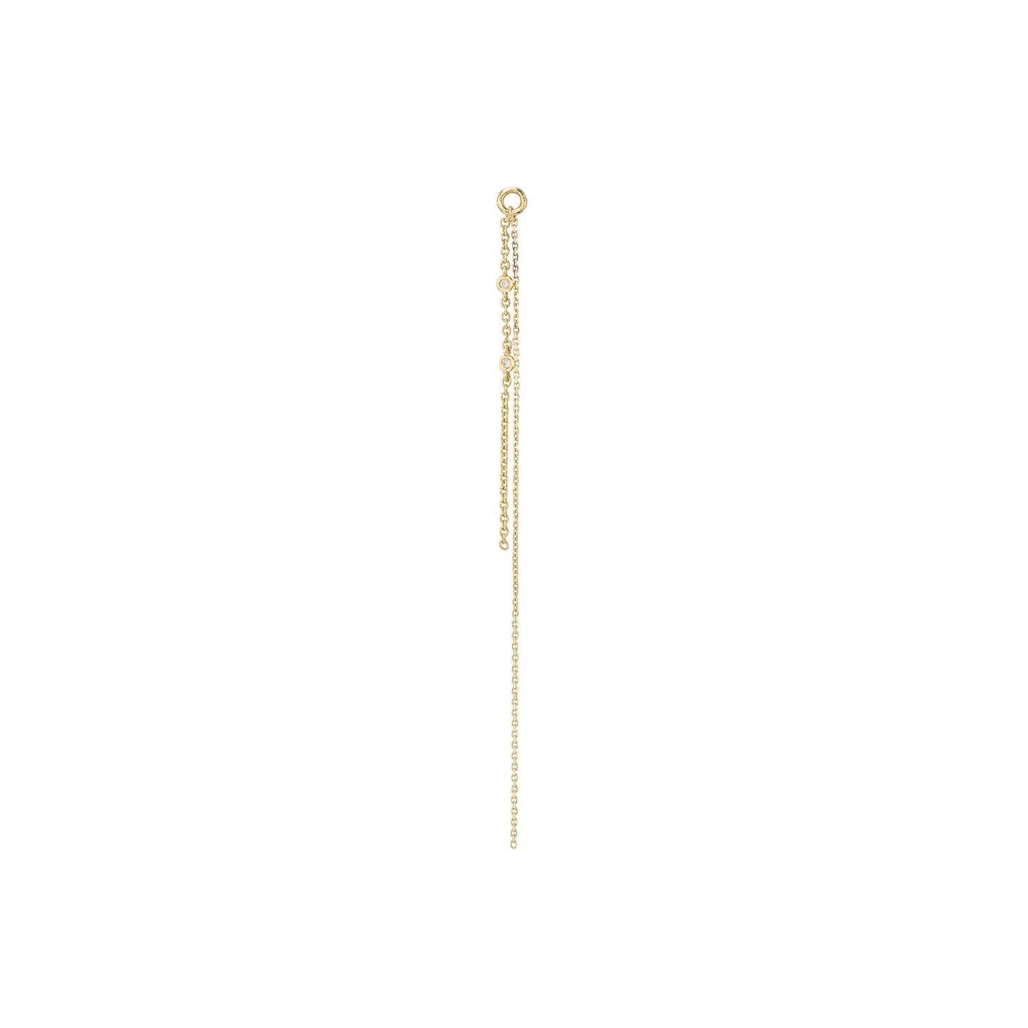 Layered Duo Gemstone Chain Charm - White Diamond