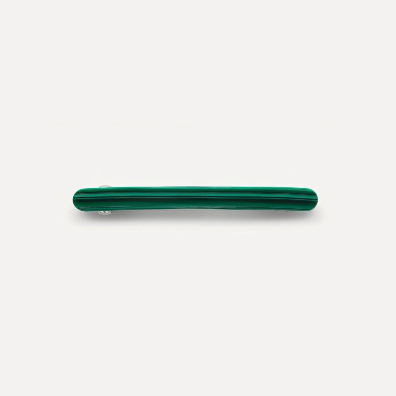 Green  malachite pattern hair clip on a white background