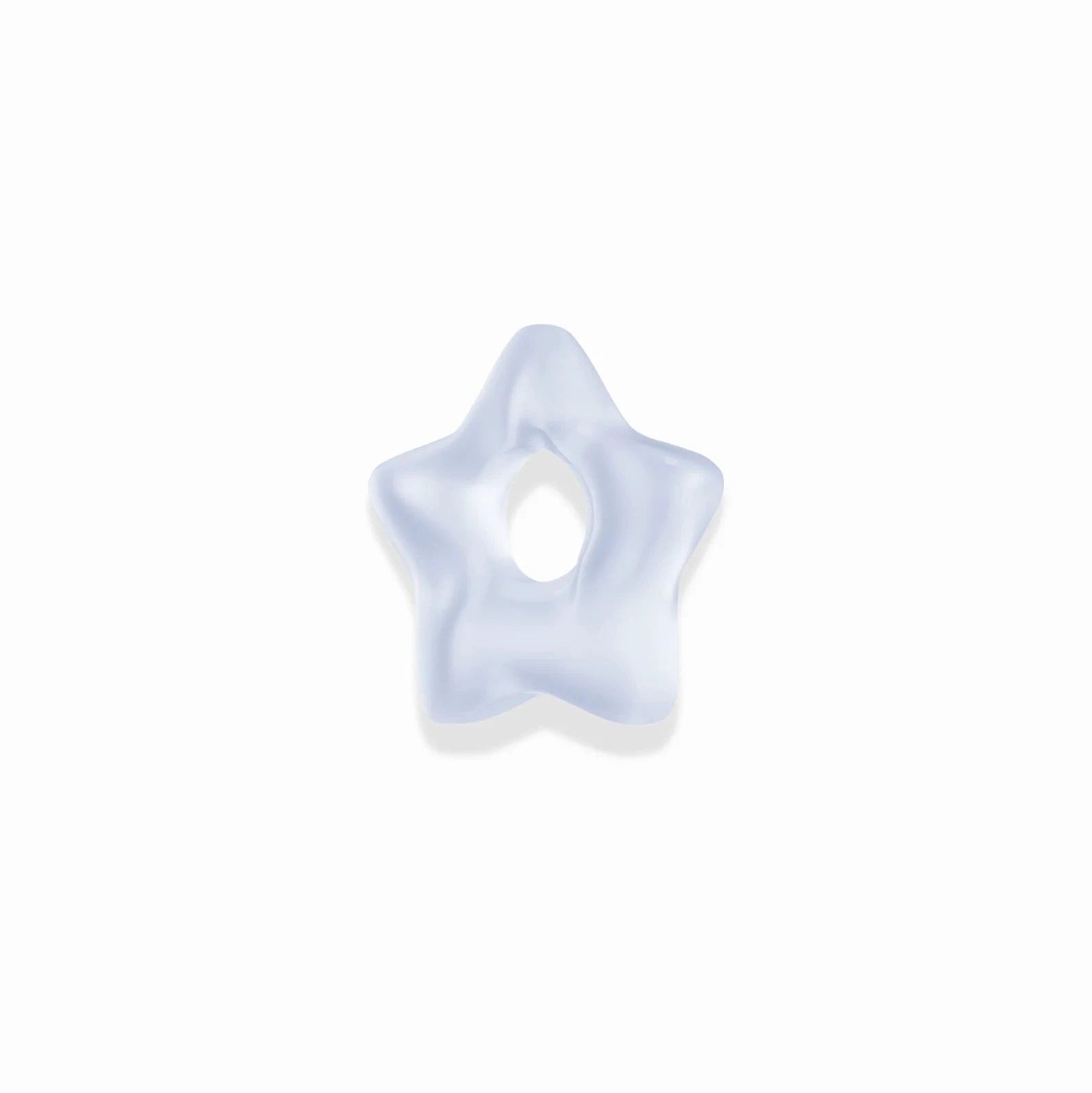 a light blue star shaped gemstone spacer charm over a white background