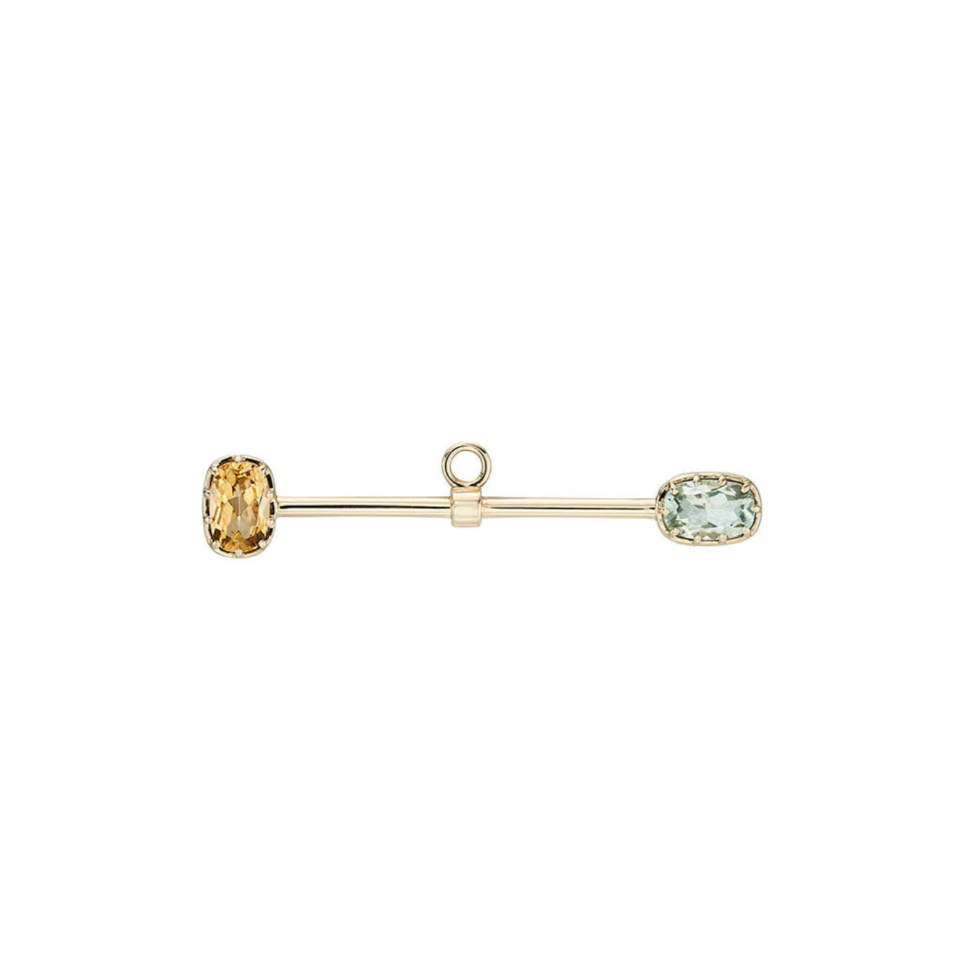 9k tbar with gemstones on white background